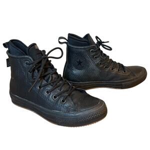 Converse Chuck Taylor All-Star Women’s Leather Lunarlon Hi-Top Sneaker BLK Sz 6